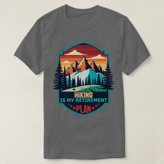 Wandelen is mijn pensioenplan Cool Plan T-shirt (Design voorkant)