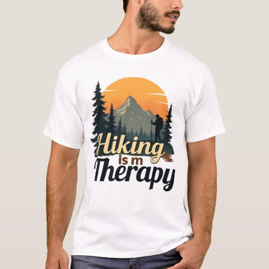 Wandelen is mijn therapie  T-shirt ontwerp (Voorkant)