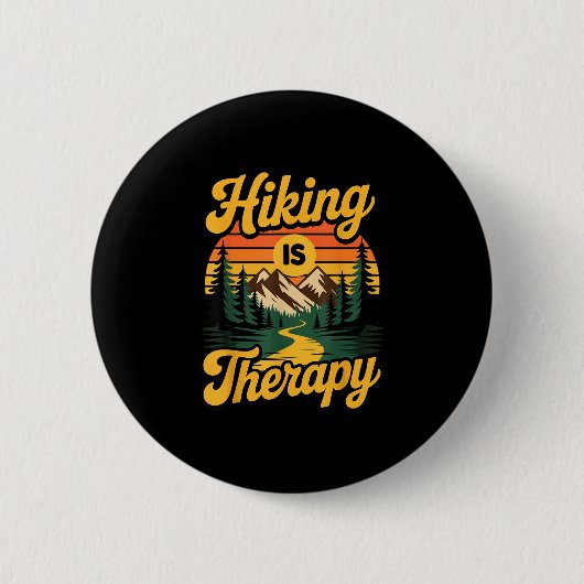 Wandelen is therapie ronde button 5,7 cm (Voorkant)