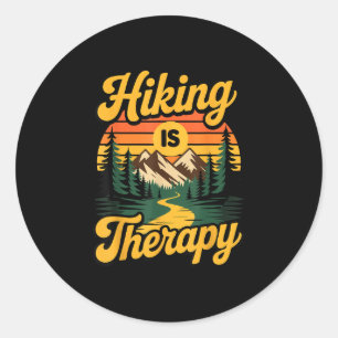 Wandelen is therapie  ronde sticker