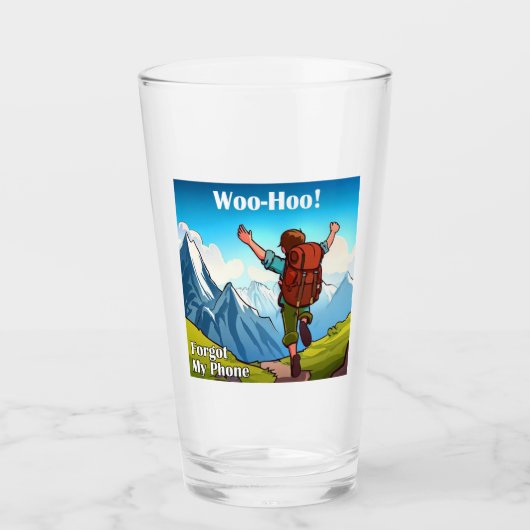 Wandelen Jippie Mijn Telefoon Vergeten Glas (Voorkant)