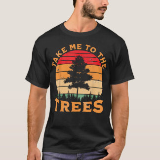 Wandelen Kamperen Breng Me Naar De Bomen Retro T-shirt