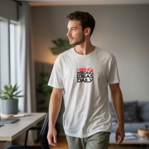 Wandelen kamperen humor zwart rood t-shirt