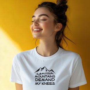 Wandelen kamperen humor zwart t-shirt