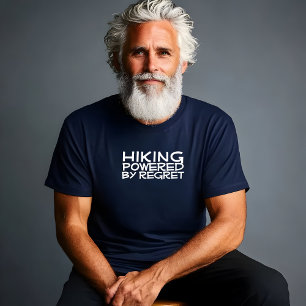 Wandelen kamperen humor zwart t-shirt