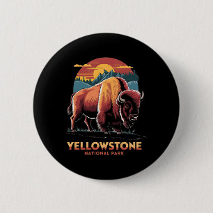 Wandelen Kamperen Retro Yellowstone National Park  Ronde Button 5,7 Cm