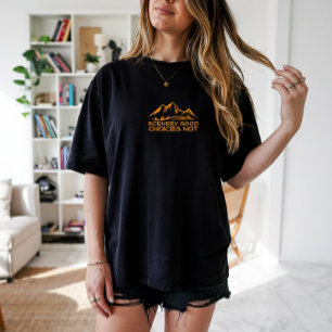 Wandelen kamperen trekking humor zwart oranje T-sh T-shirt