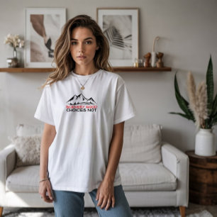 Wandelen kamperen trekking humor zwart T-shirt