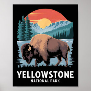 Wandelen Kamperen Yellowstone National Park Wilde  Poster