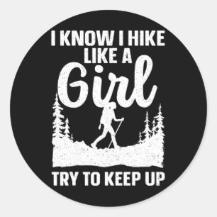 Wandelen Kunst Voor Mannen Vrouwen Buiten Natuur W Ronde Sticker
