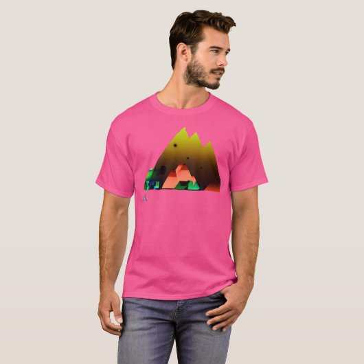 Wandelen Landschap Ontwerp Rainbow Mountain T-shirt (Voorkant volledig)