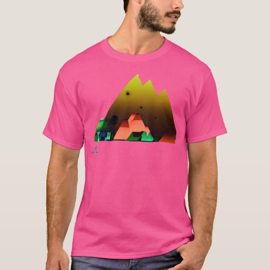 Wandelen Landschap Ontwerp Rainbow Mountain T-shirt (Voorkant)