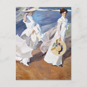 Wandelen langs de kustlijn door Joaquin Sorolla Briefkaart