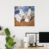 Wandelen langs de kustlijn door Joaquin Sorolla Poster (Thuiskantoor)