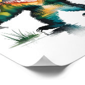 Wandelen Luiaard Backpacken Mountain Wildlife Wate Poster (Hoek)