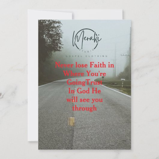 Wandelen met Christus geen kracht verloren" T-shir Kaart (Achterkant)