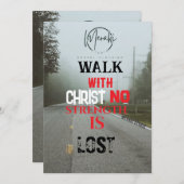 Wandelen met Christus geen kracht verloren" T-shir Kaart (Voorkant / Achterkant)