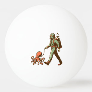 Wandelen met de octopus pingpongbal