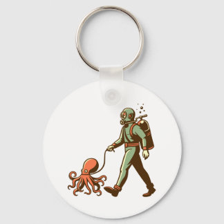 Wandelen met de octopus sleutelhanger