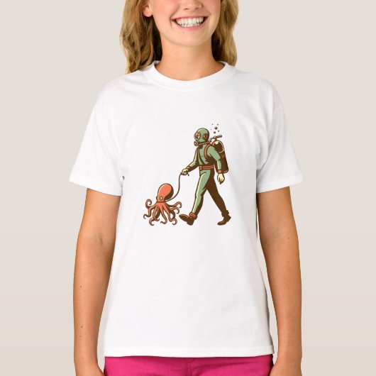 Wandelen met de octopus t-shirt (Voorkant)