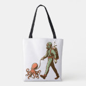 Wandelen met de octopus tote bag (Achterkant)
