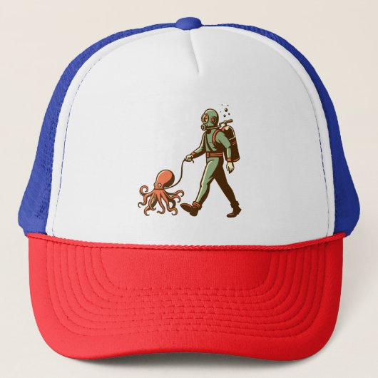 Wandelen met de octopus trucker pet (Voorkant)