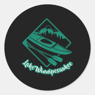 Wandelen met een kajak op Lake Winnipesaukee, vare Ronde Sticker