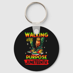 Wandelen met het doel 'Juneteenth Step' in Junette Sleutelhanger