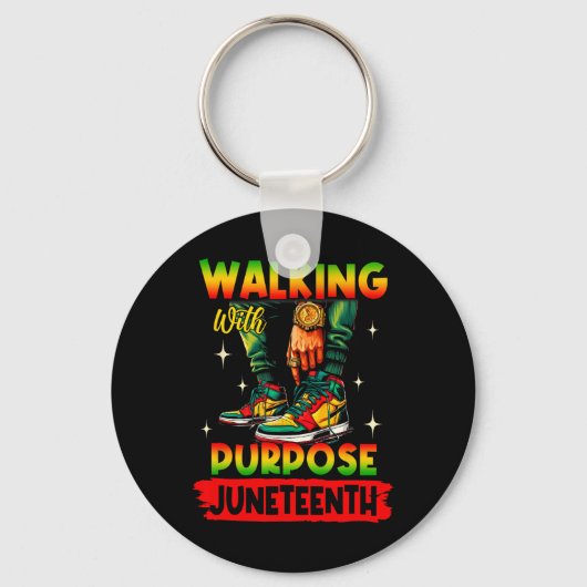 Wandelen met het doel 'Juneteenth Step' in Junette Sleutelhanger (Voorkant)
