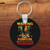 Wandelen met het doel 'Juneteenth Step' in Junette Sleutelhanger (Voorkant)