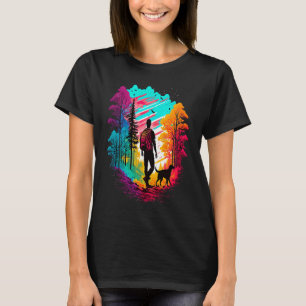 Wandelen met hond pelgrims kamperen bergen lopen t-shirt