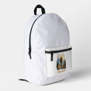 Wandelen met hond Retro Badge Blijf Wild Bedrukte Rugzak