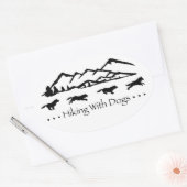 Wandelen met Honden Ovaal Sticker-Husky Ovale Sticker (Envelop)