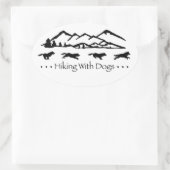 Wandelen met Honden Ovaal Sticker-Husky Ovale Sticker (Tas)
