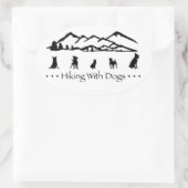 Wandelen met Honden Ovale Sticker (Tas)