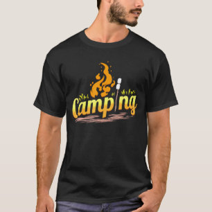 Wandelen met kampvuur en marshmallows kampeer vuur t-shirt