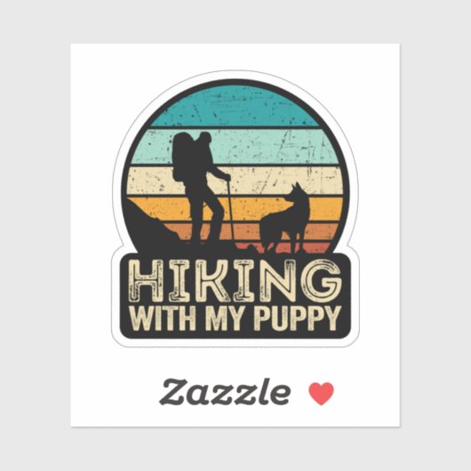 wandelen met mijn puppy sticker (Vel)