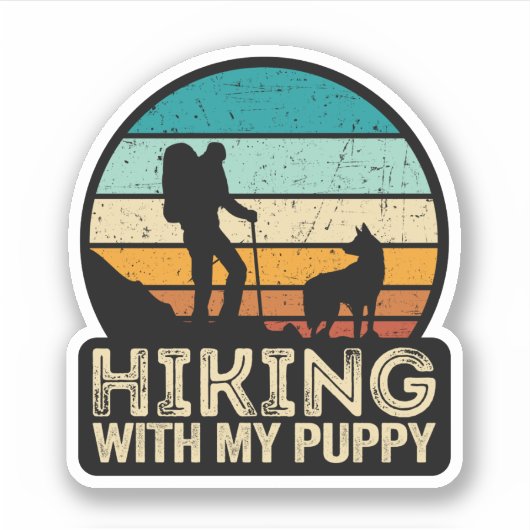 wandelen met mijn puppy sticker (Voorkant)