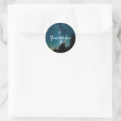 Wandelen met sterren ronde sticker (Tas)