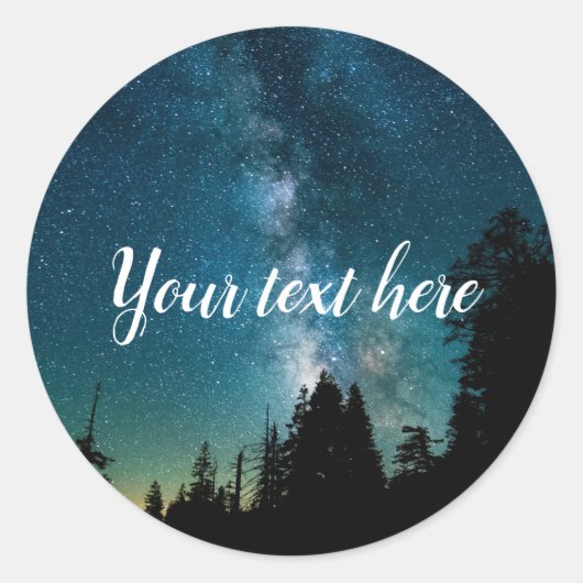 Wandelen met sterren ronde sticker (Voorkant)