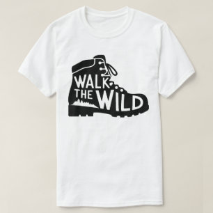 Wandelen met wilde wandelschoen grafisch ontwerp t-shirt