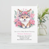 Wandelen met Wolven: Meisje Baby shower Kaart (Staand voorkant)