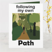 Wandelen Mijn Eigen Pad Volgen Reisdrang Kaart (Gele Bloem)