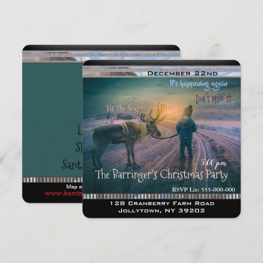 Wandelen Mijn Rendier Jaarlijks Kerstfeest Kaart (Voorkant / Achterkant)