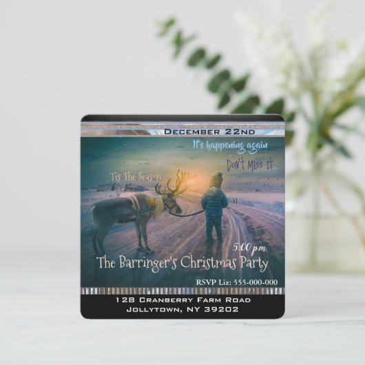 Wandelen Mijn Rendier Jaarlijks Kerstfeest Kaart (Staand voorkant)