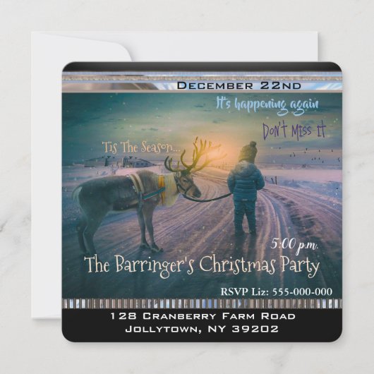 Wandelen Mijn Rendier Jaarlijks Kerstfeest Kaart (Voorkant)