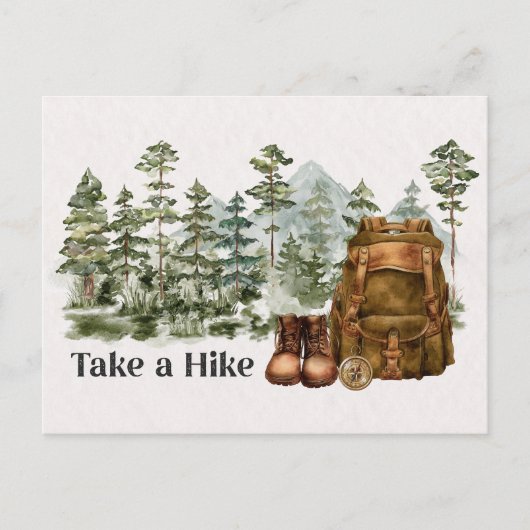 Wandelen naar Mountain Outdoor Quote Briefkaart (Voorkant)