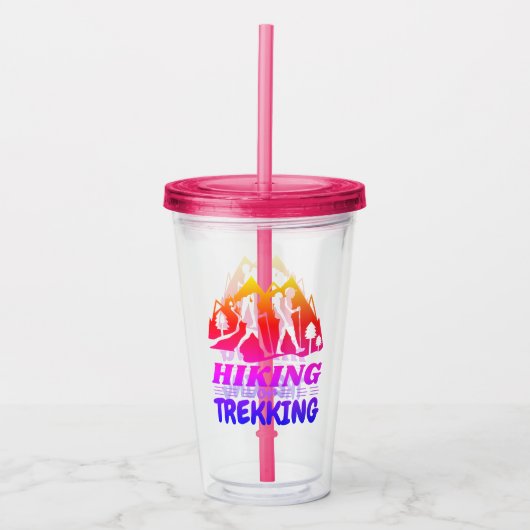Wandelen of Trekken Acryl Drinkbeker (Voorkant)