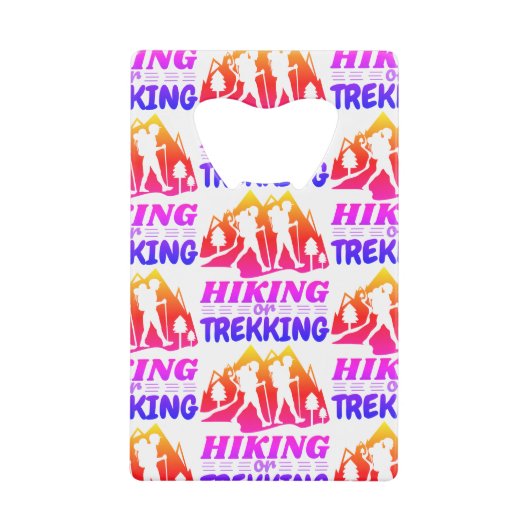 Wandelen of Trekken Creditkaart Flessenopener (Voorkant)