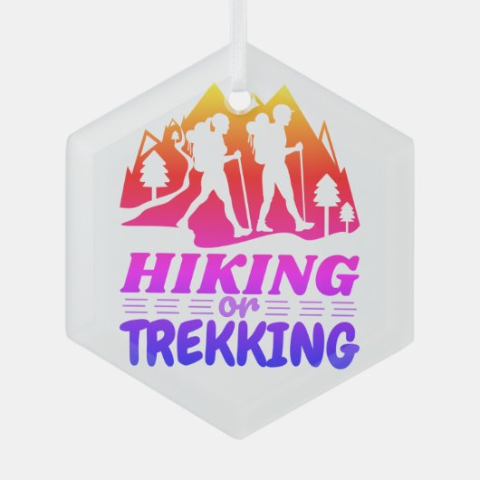 Wandelen of Trekken Glas Ornament (Voorkant)
